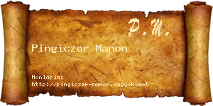 Pingiczer Manon névjegykártya